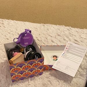 Lush Colorful Bath Set with Purple Tag